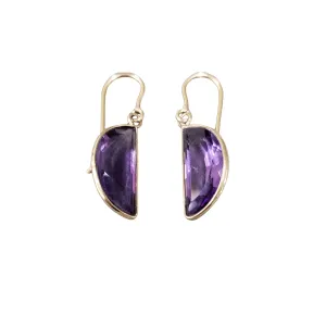 14k Amethyst Earrings Gold Natural
