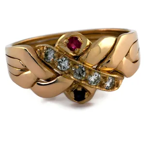 14K Gold 4 Band Puzzle Ring 4B141DRS