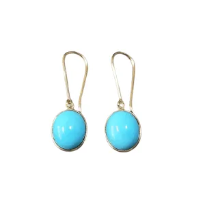 14k Gold Arizona Turquoise Earrings Dangle