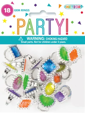 18pk Assorted Gem Rings