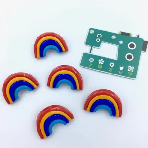 3D Multi Rainbow Buttons (5 pack)