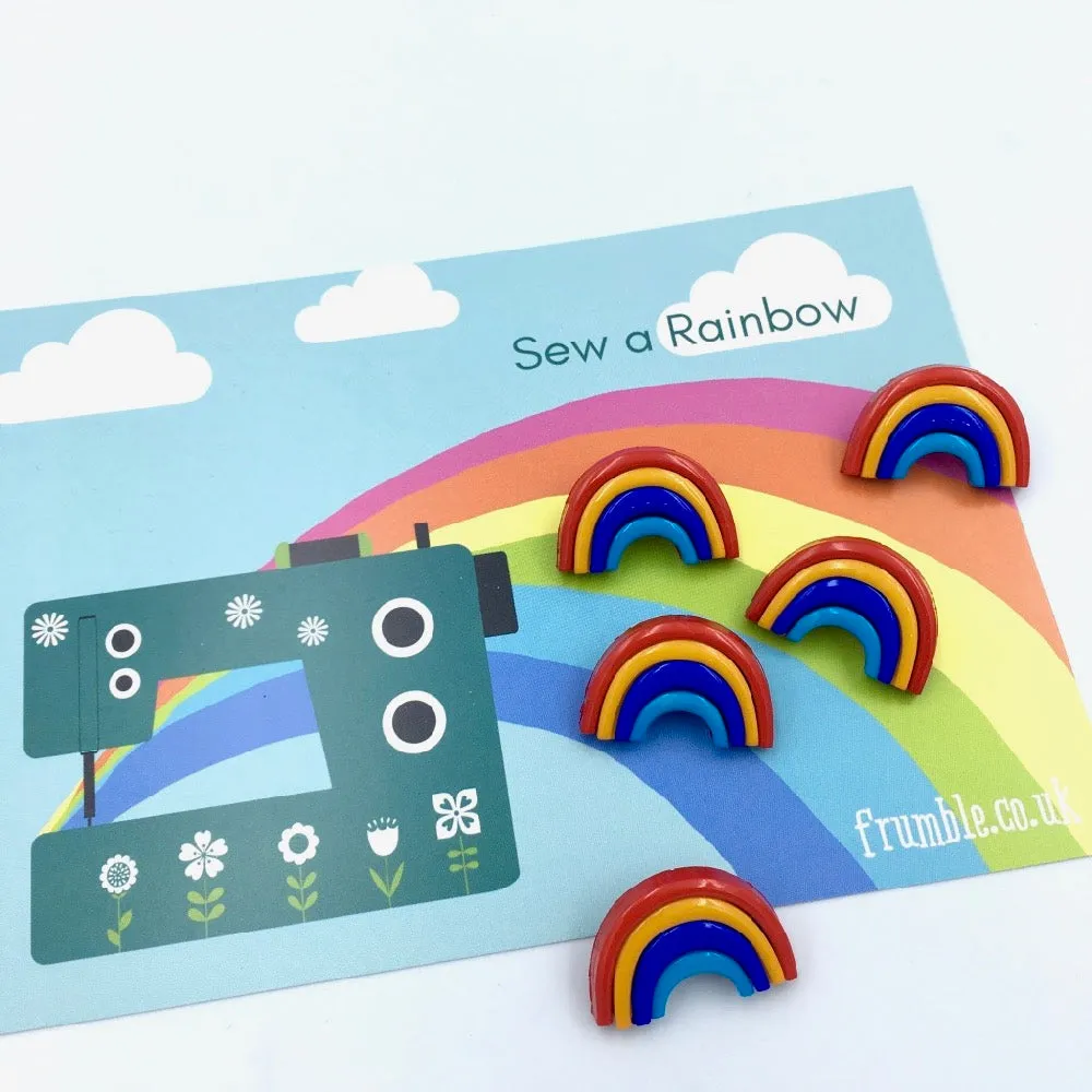 3D Multi Rainbow Buttons (5 pack)