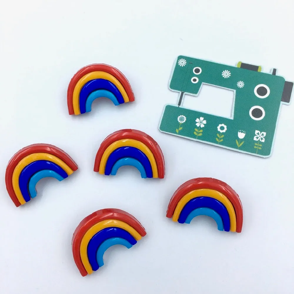 3D Multi Rainbow Buttons (5 pack)