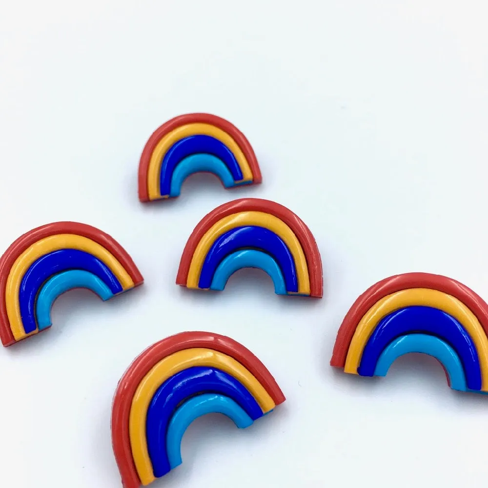 3D Multi Rainbow Buttons (5 pack)