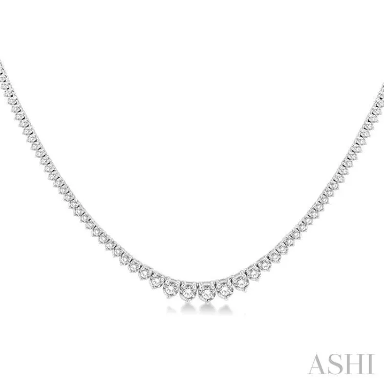 5 ctw Riviera Round Cut Diamond Necklace in 14K White Gold
