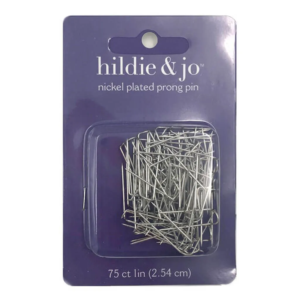 75 pk Nickle Plated 2 Prong Pins