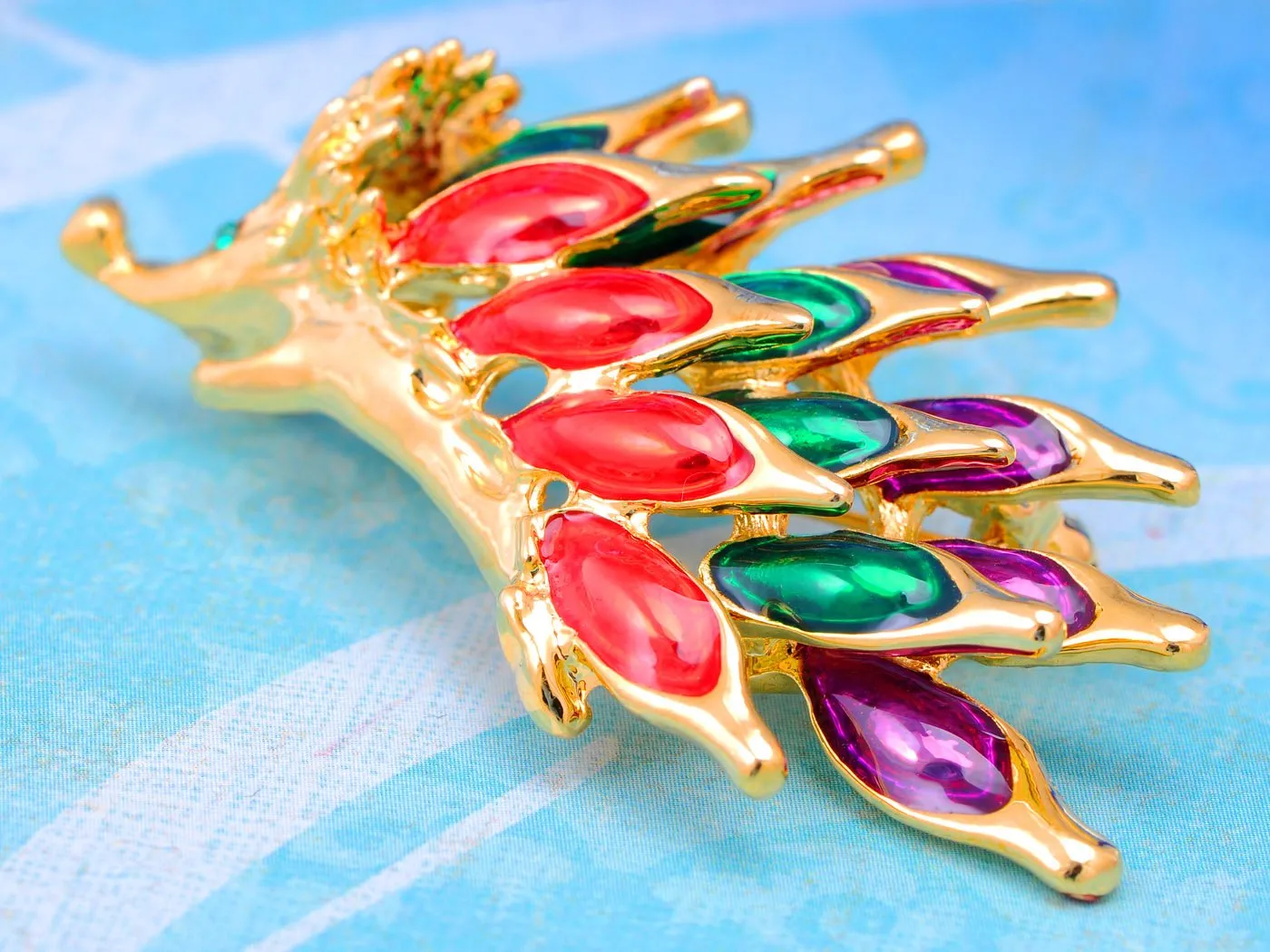 Alilang Rare Siam Amethyst Emerald Crystal Rhinestone Hedgehog Forest Pin Brooch