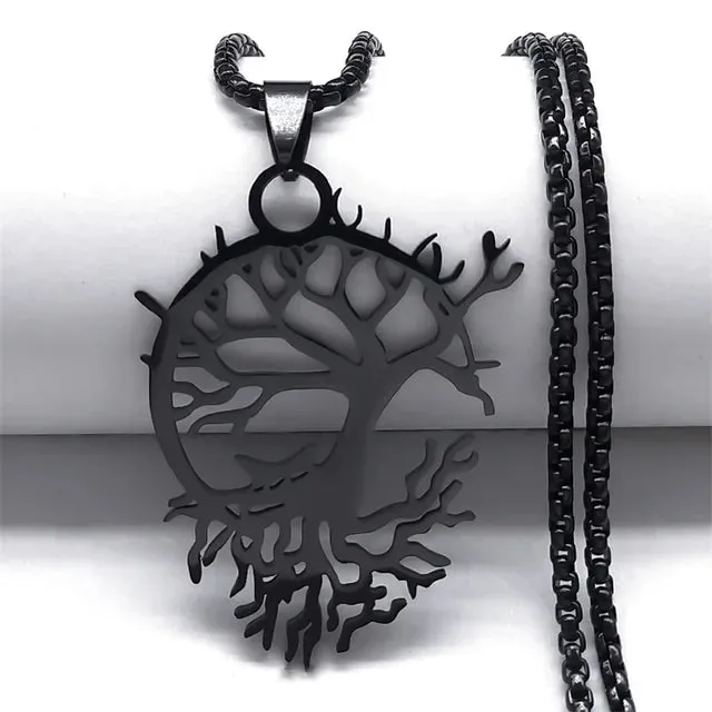 Artistic Lotus Flower Pendant Necklace - Stainless Steel Healing Chakra Necklaces