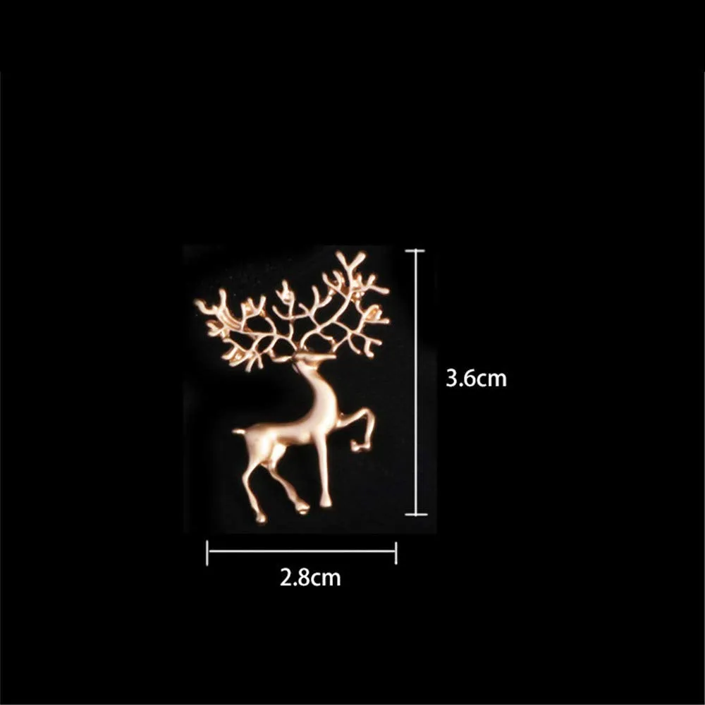 ASHMITA Pearl Water Diamond Deer Brooch Rose Golden Elk Head Ice Brooch Cute Fashion Unique Animal Christmas Pins Corsage for Unisex Women C