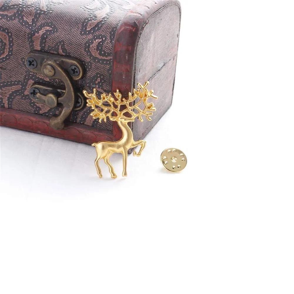ASHMITA Pearl Water Diamond Deer Brooch Rose Golden Elk Head Ice Brooch Cute Fashion Unique Animal Christmas Pins Corsage for Unisex Women C