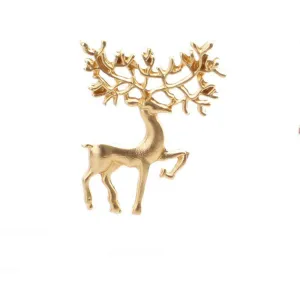 ASHMITA Pearl Water Diamond Deer Brooch Rose Golden Elk Head Ice Brooch Cute Fashion Unique Animal Christmas Pins Corsage for Unisex Women C