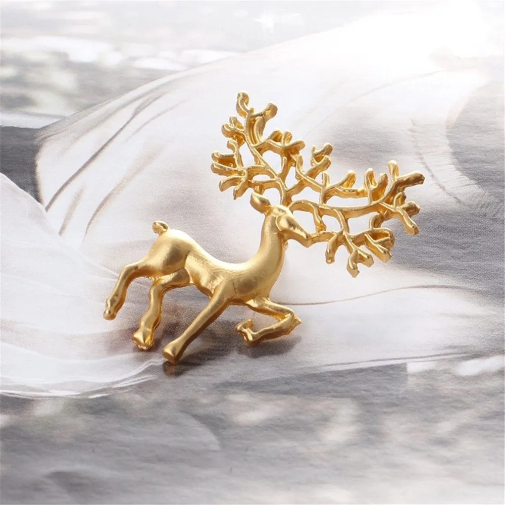 ASHMITA Pearl Water Diamond Deer Brooch Rose Golden Elk Head Ice Brooch Cute Fashion Unique Animal Christmas Pins Corsage for Unisex Women C
