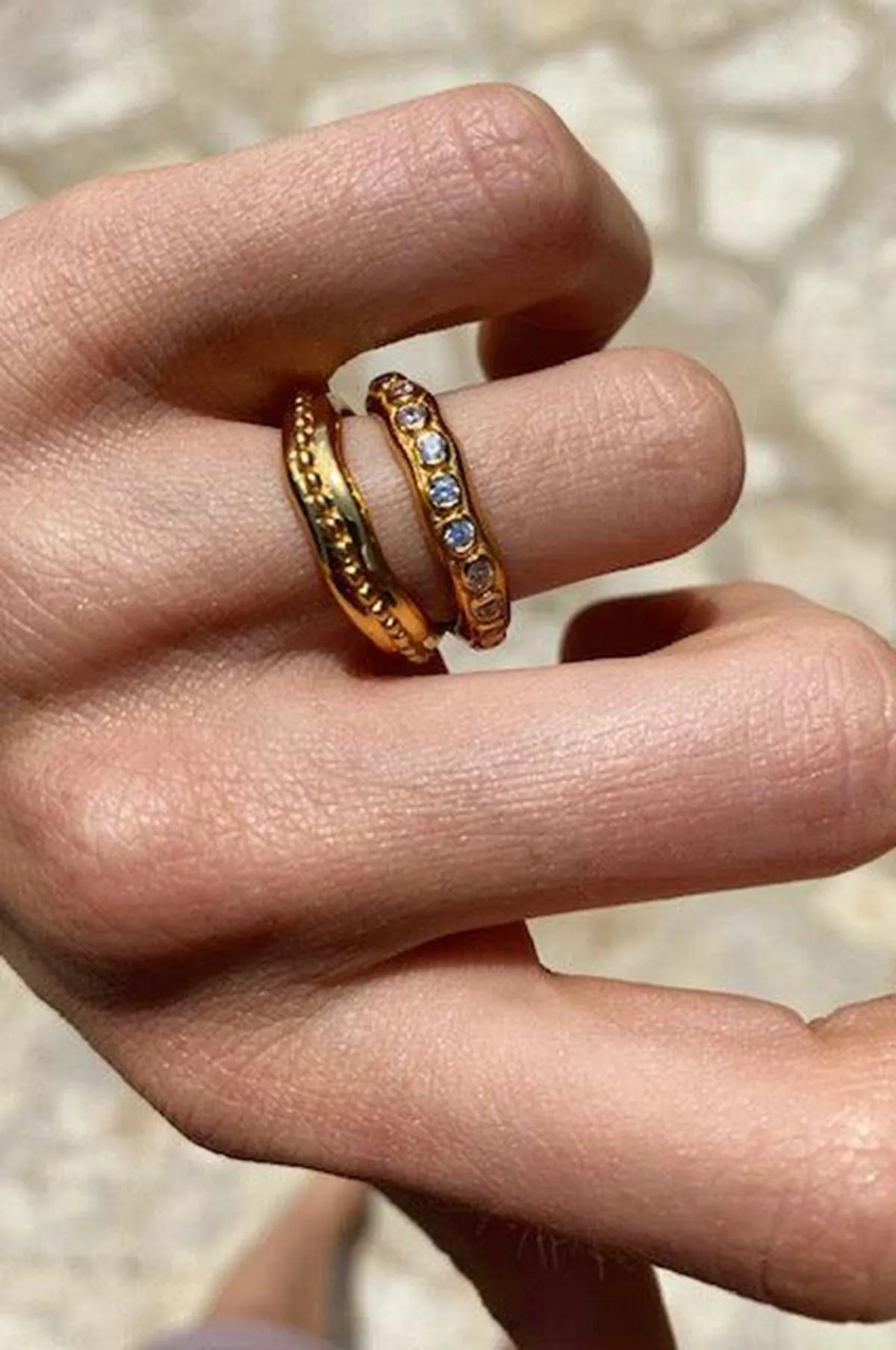 Astri Solid Gold Stacking Ring