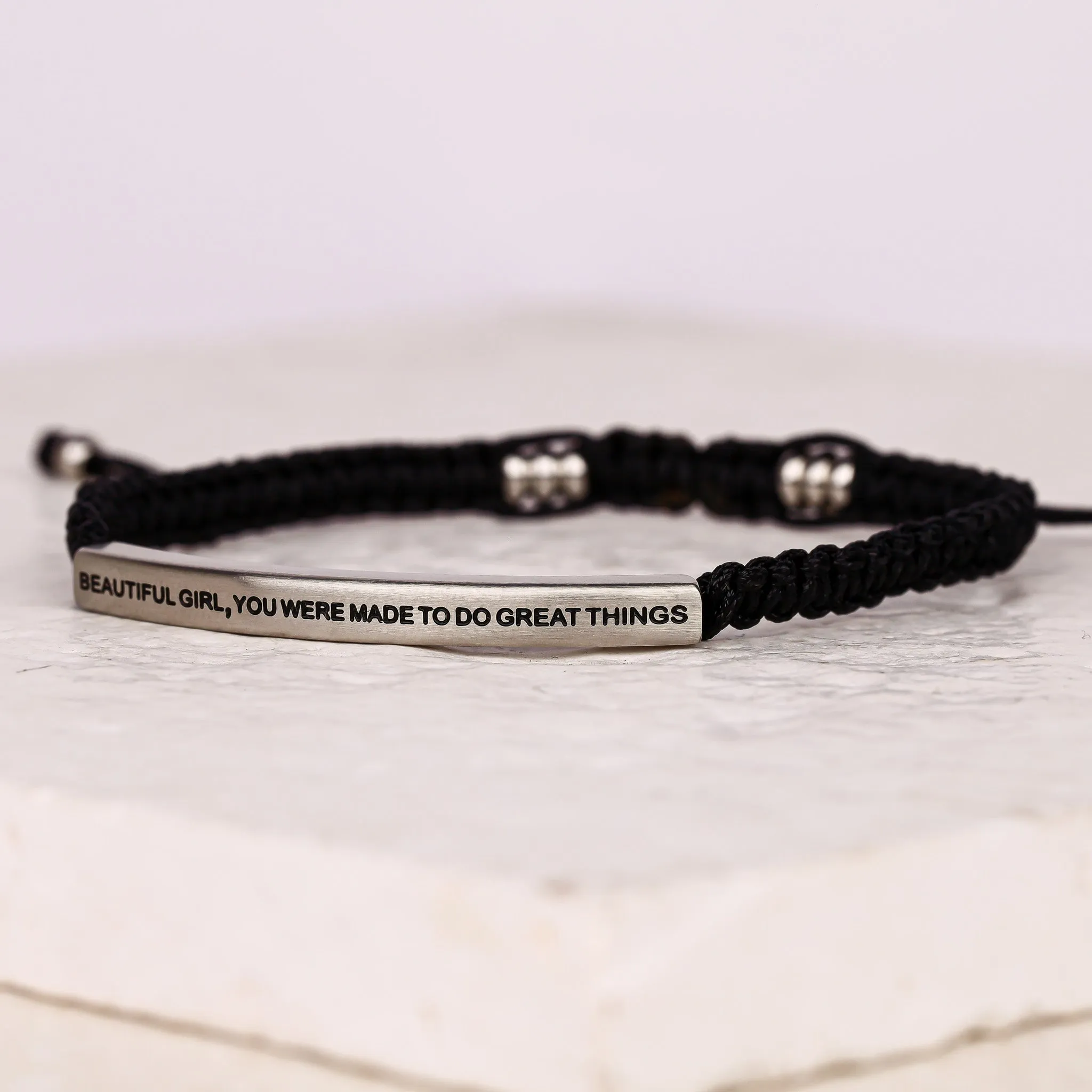BEAUTIFUL GIRL, YOU WERE MADE TO DO GREAT THINGS ROPE BRACELET