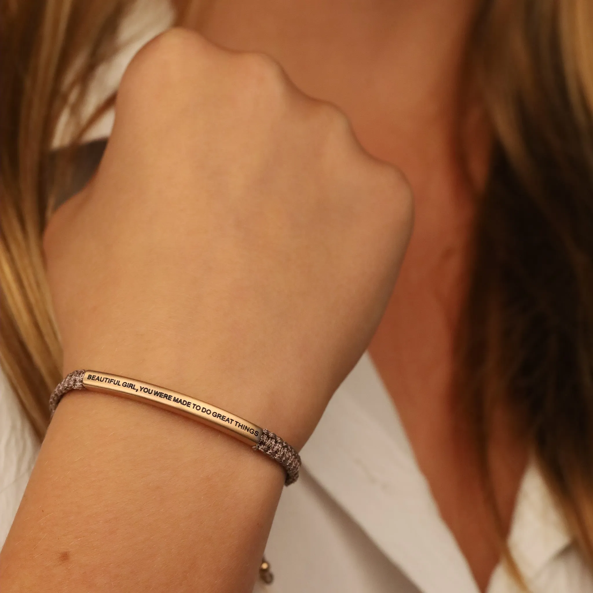BEAUTIFUL GIRL, YOU WERE MADE TO DO GREAT THINGS ROPE BRACELET