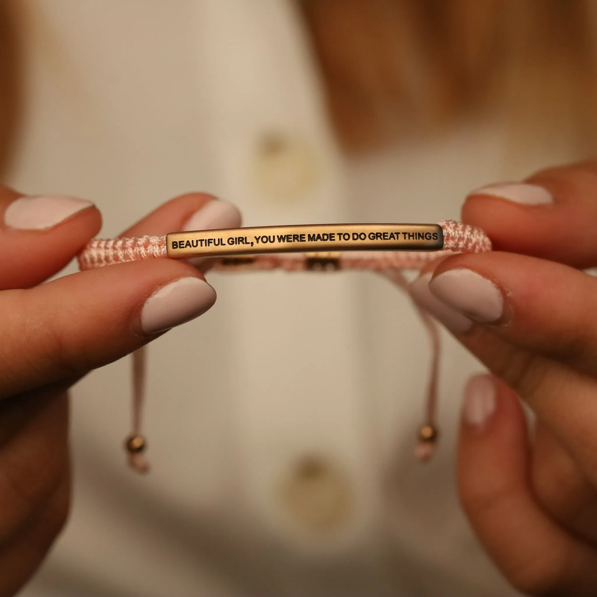 BEAUTIFUL GIRL, YOU WERE MADE TO DO GREAT THINGS ROPE BRACELET