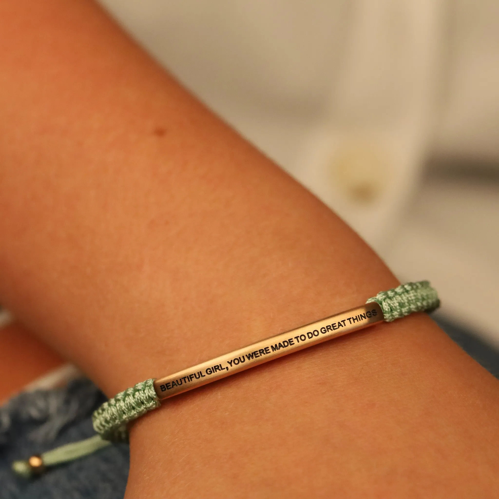 BEAUTIFUL GIRL, YOU WERE MADE TO DO GREAT THINGS ROPE BRACELET