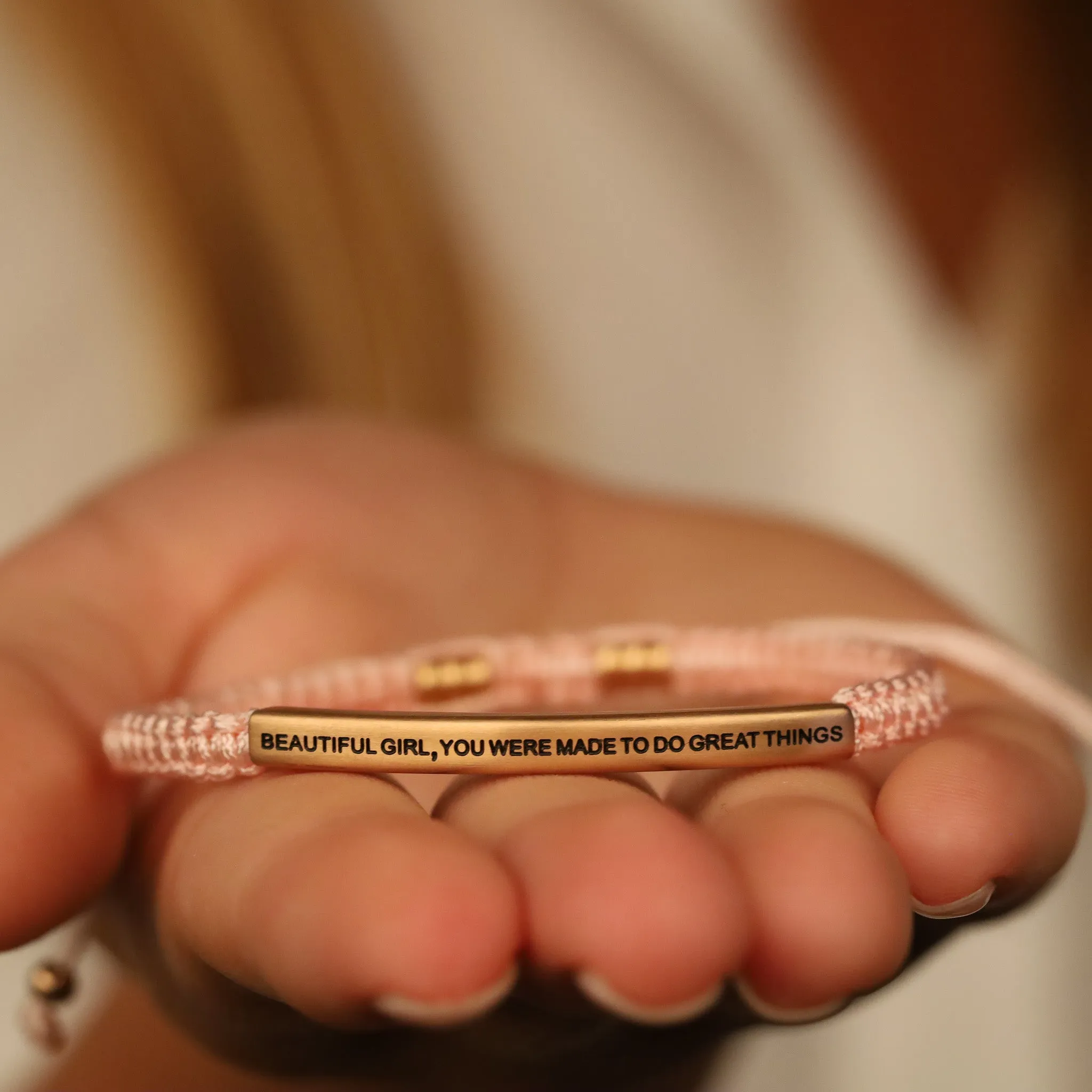 BEAUTIFUL GIRL, YOU WERE MADE TO DO GREAT THINGS ROPE BRACELET
