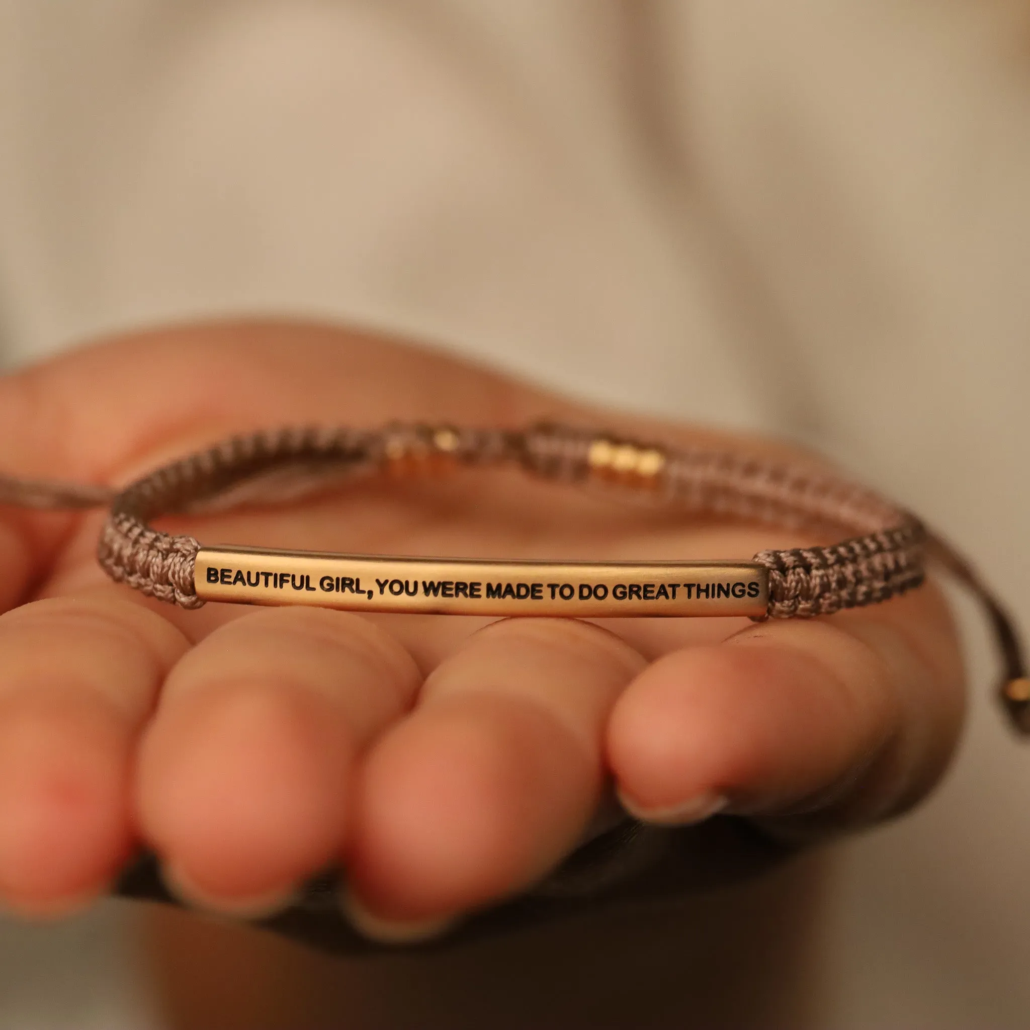 BEAUTIFUL GIRL, YOU WERE MADE TO DO GREAT THINGS ROPE BRACELET