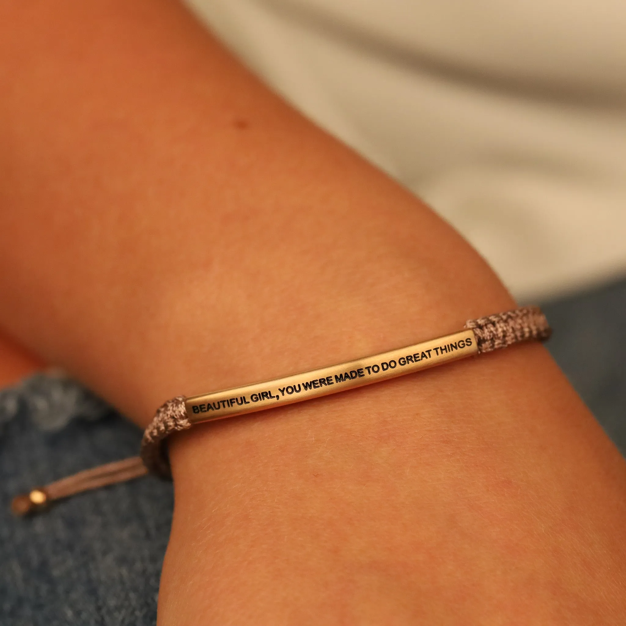 BEAUTIFUL GIRL, YOU WERE MADE TO DO GREAT THINGS ROPE BRACELET