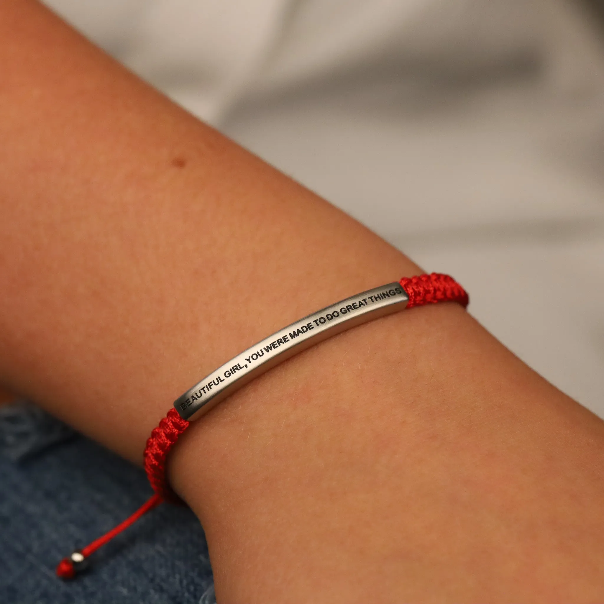 BEAUTIFUL GIRL, YOU WERE MADE TO DO GREAT THINGS ROPE BRACELET
