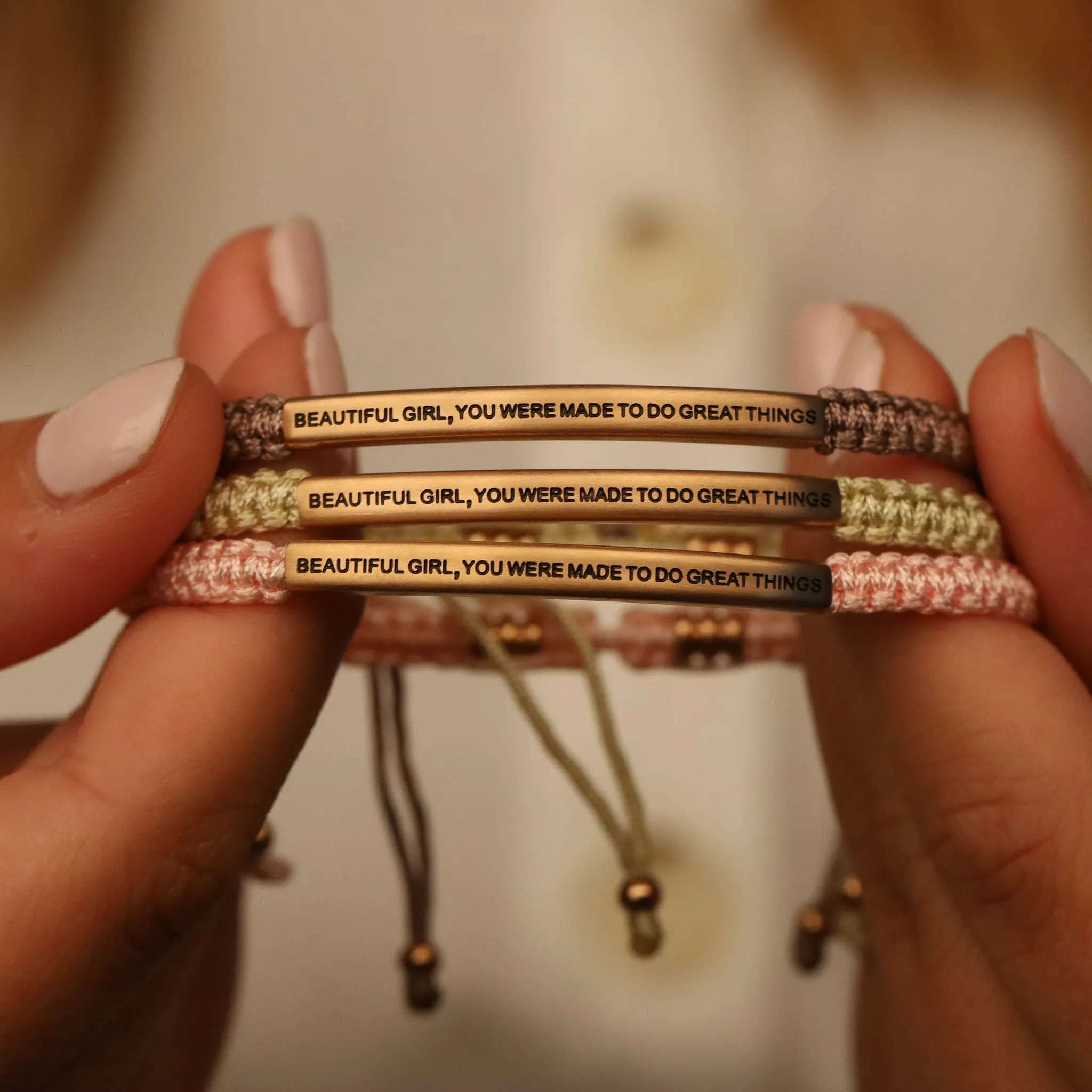 BEAUTIFUL GIRL, YOU WERE MADE TO DO GREAT THINGS ROPE BRACELET