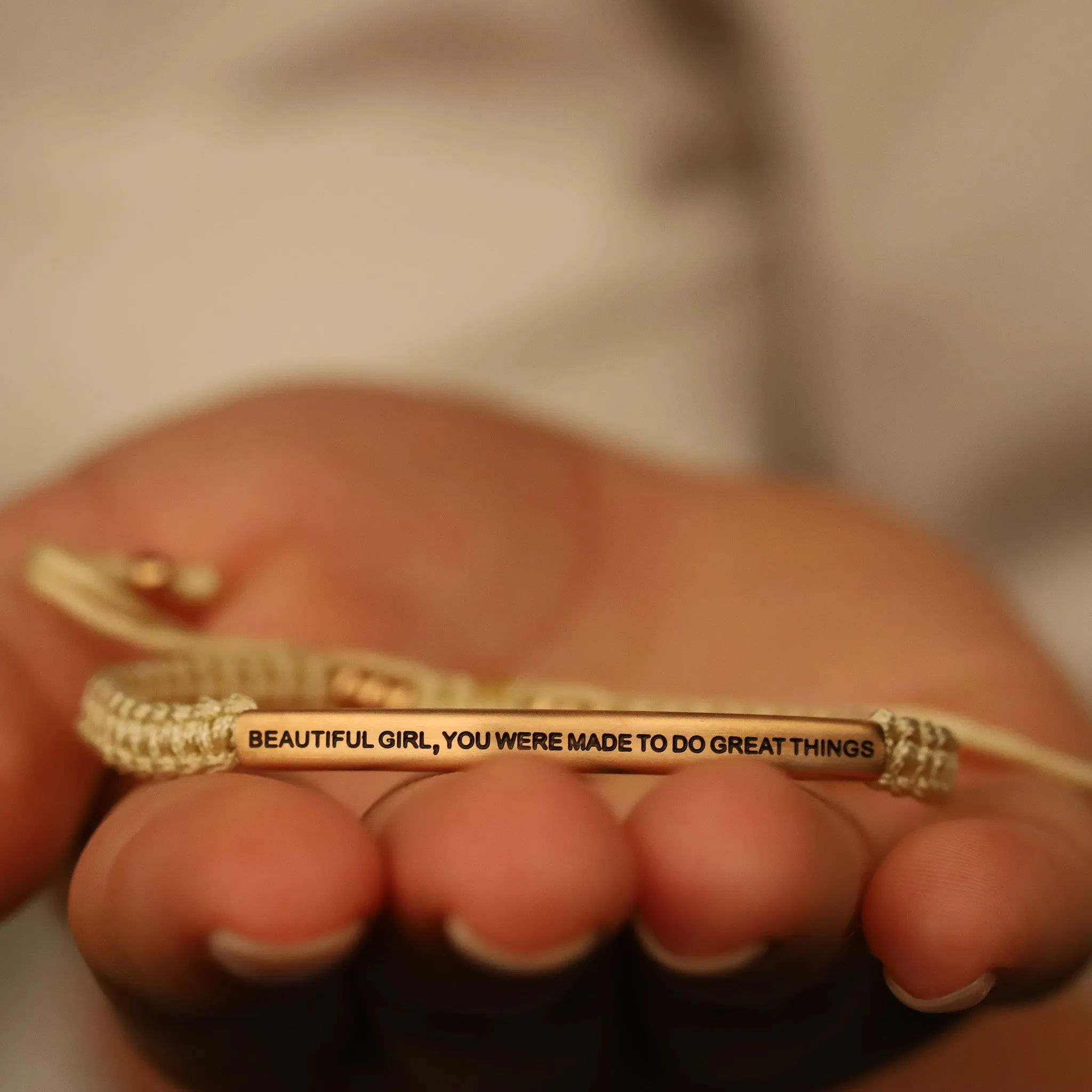 BEAUTIFUL GIRL, YOU WERE MADE TO DO GREAT THINGS ROPE BRACELET