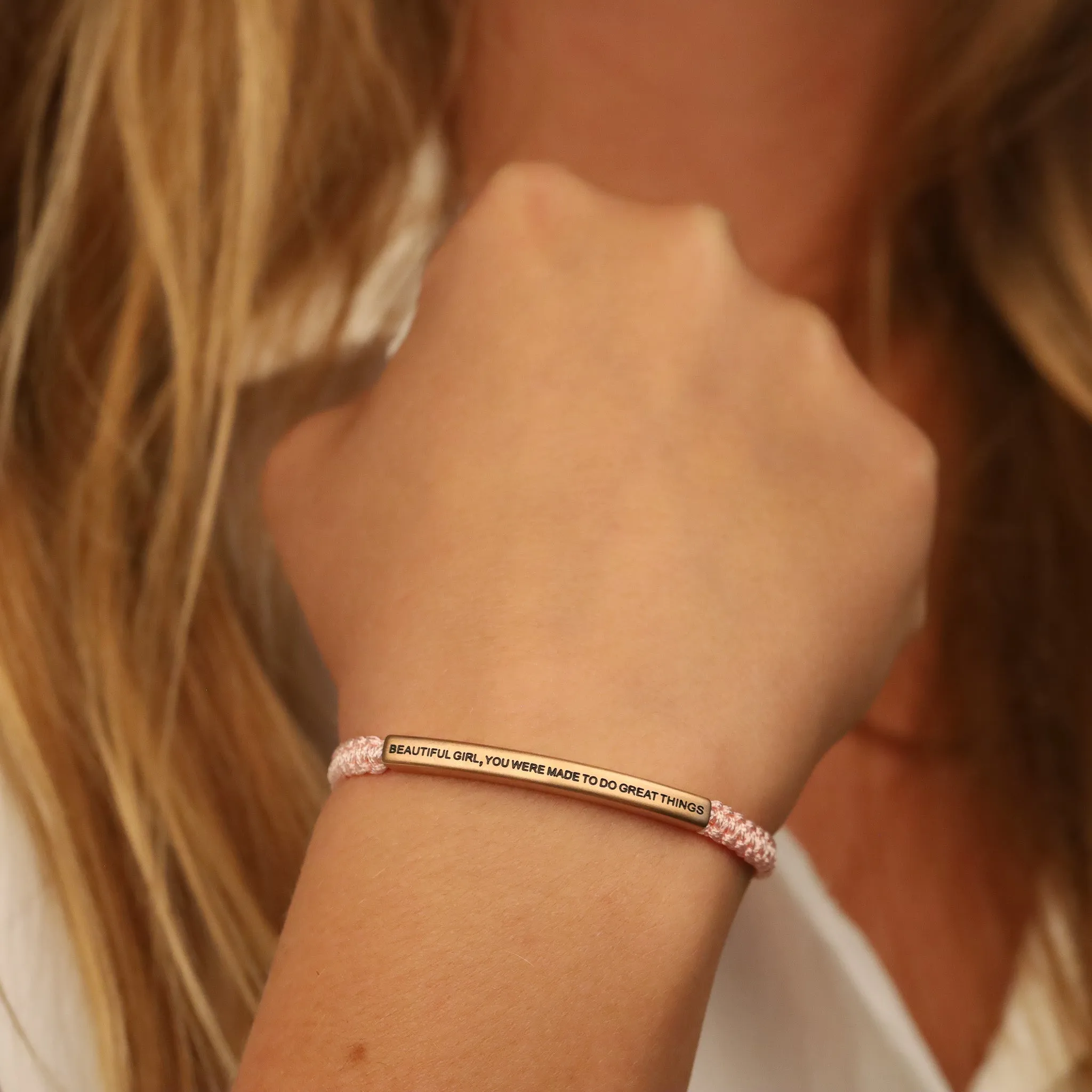 BEAUTIFUL GIRL, YOU WERE MADE TO DO GREAT THINGS ROPE BRACELET