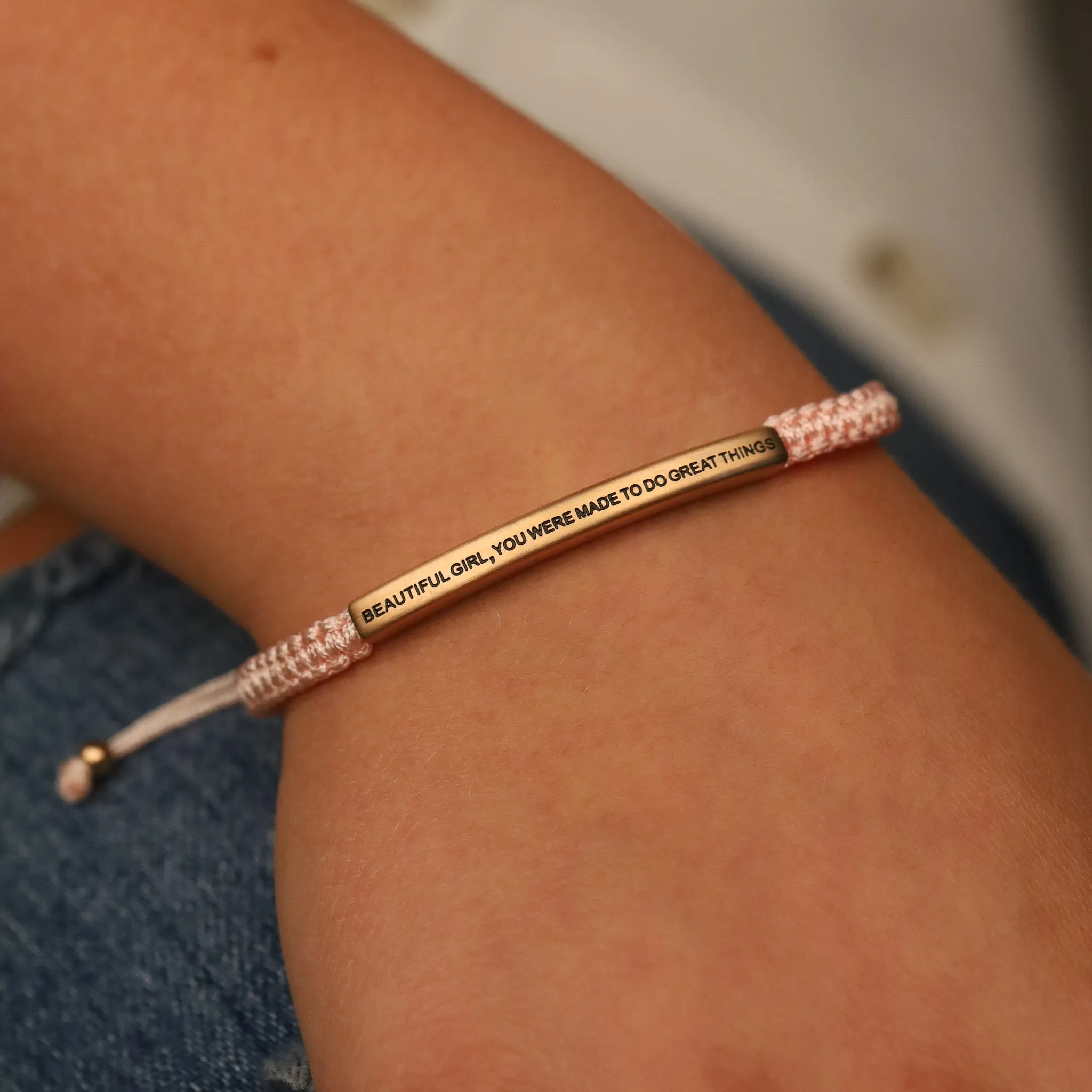 BEAUTIFUL GIRL, YOU WERE MADE TO DO GREAT THINGS ROPE BRACELET