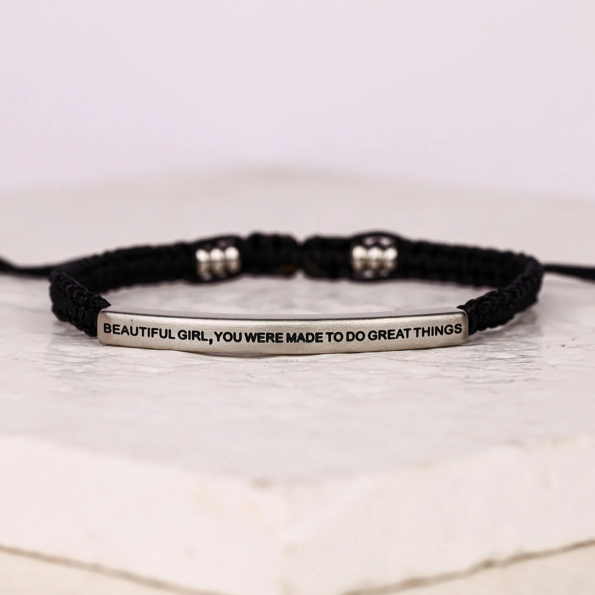 BEAUTIFUL GIRL, YOU WERE MADE TO DO GREAT THINGS ROPE BRACELET