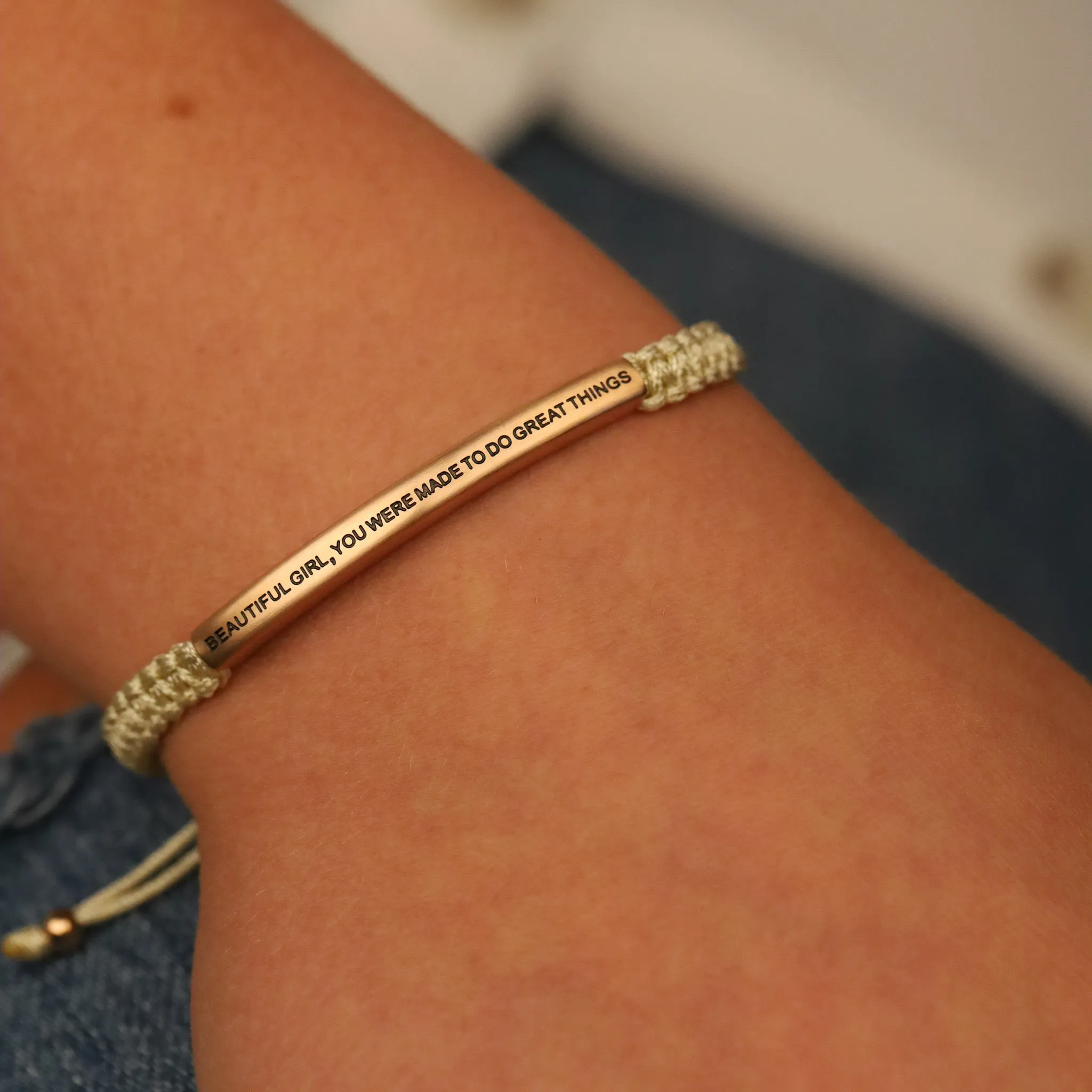 BEAUTIFUL GIRL, YOU WERE MADE TO DO GREAT THINGS ROPE BRACELET