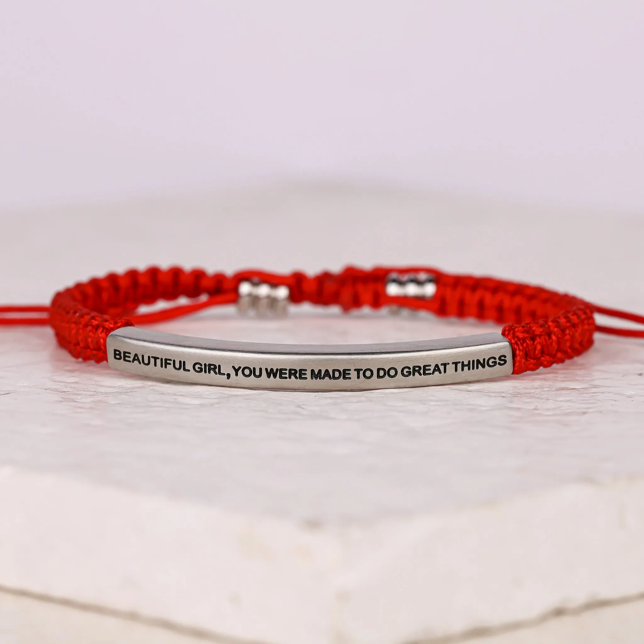 BEAUTIFUL GIRL, YOU WERE MADE TO DO GREAT THINGS ROPE BRACELET