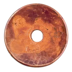 Big Copper Doughnut Pendant with Hammered Texture