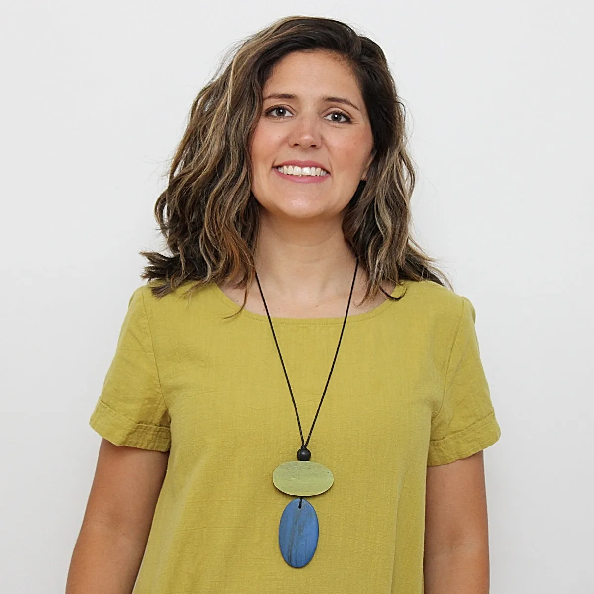 Blue Double Bead Alaina Pendant