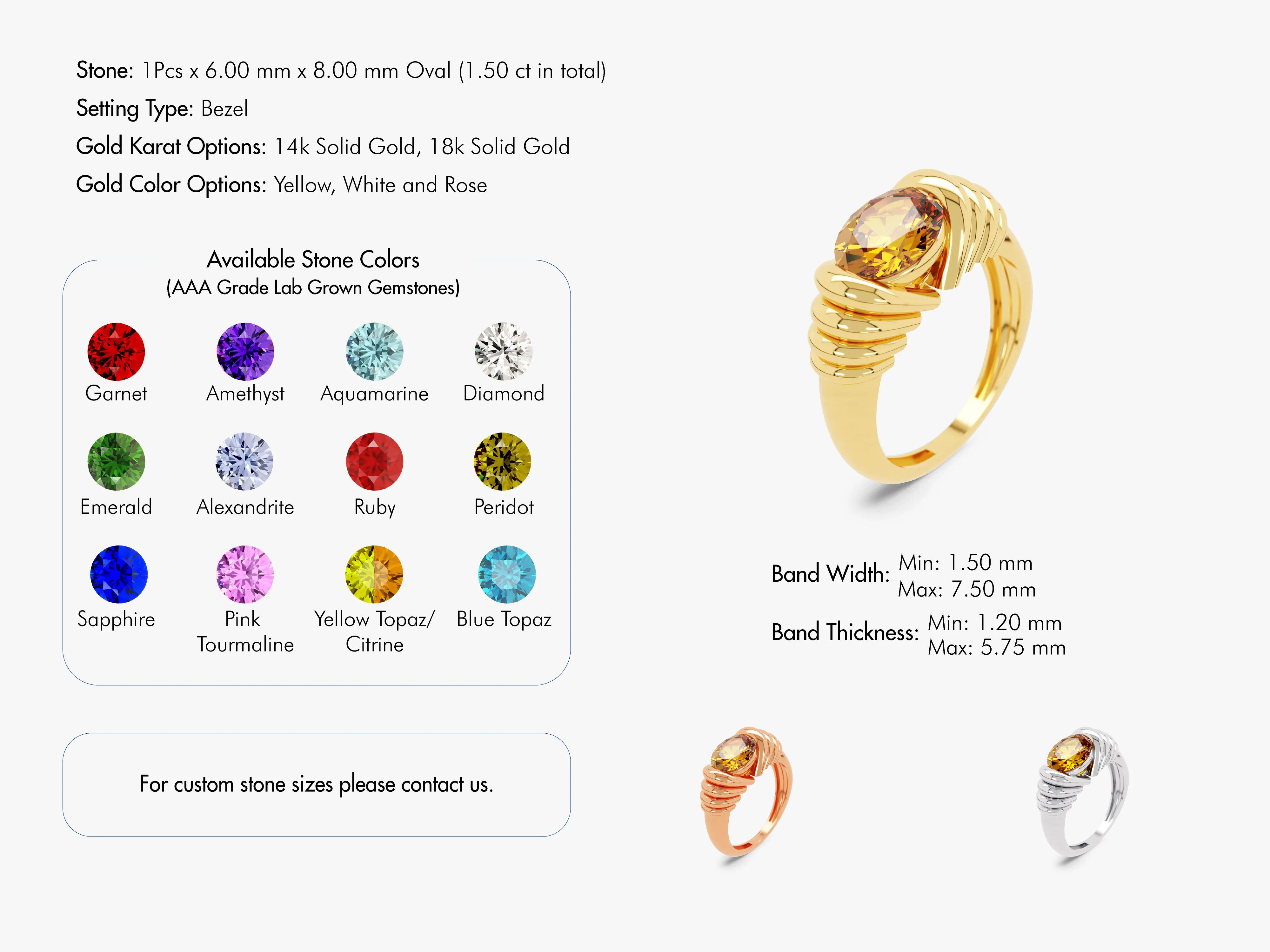 Bold Birthstone Ring - Gold Vermeil