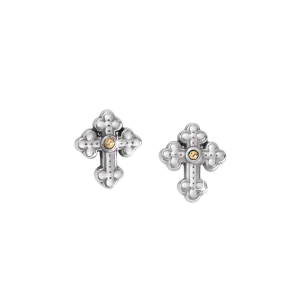 Brighton Women's Luna Cross Mini Post Silver Earrings