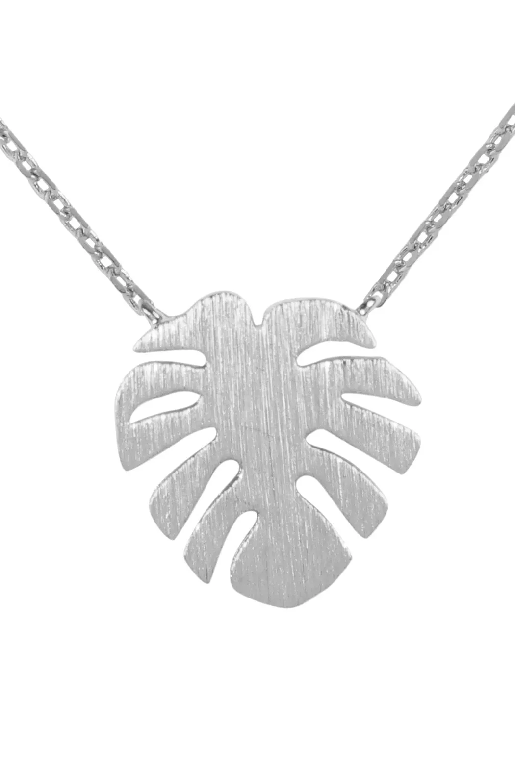 Cast Fringe Leaf Pave Necklace