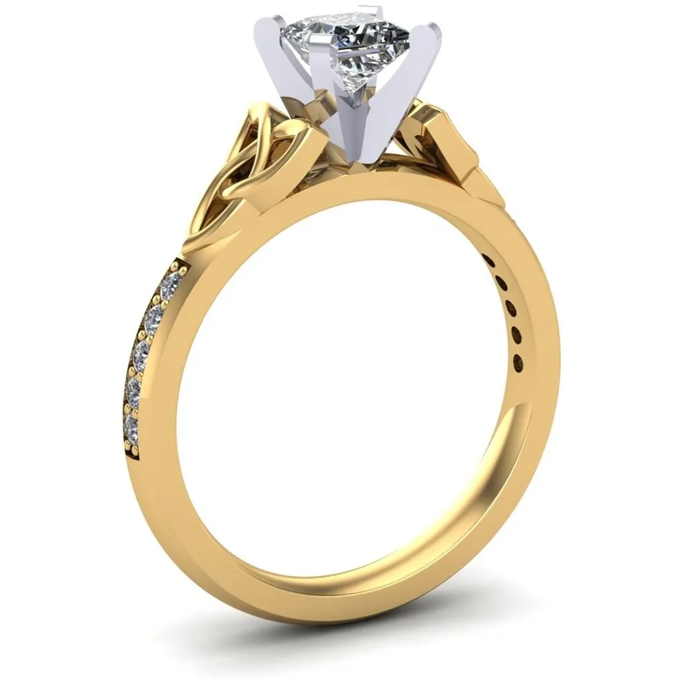Celtic Engagement Ring AYLIN-1-YELLOW-PRINCESS