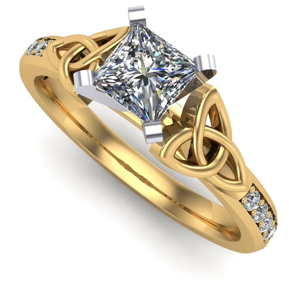 Celtic Engagement Ring AYLIN-1-YELLOW-PRINCESS