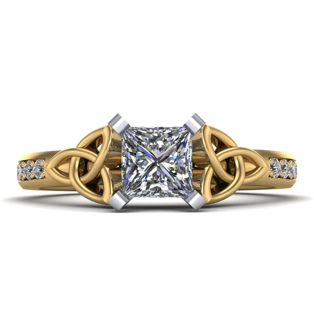 Celtic Engagement Ring AYLIN-1-YELLOW-PRINCESS