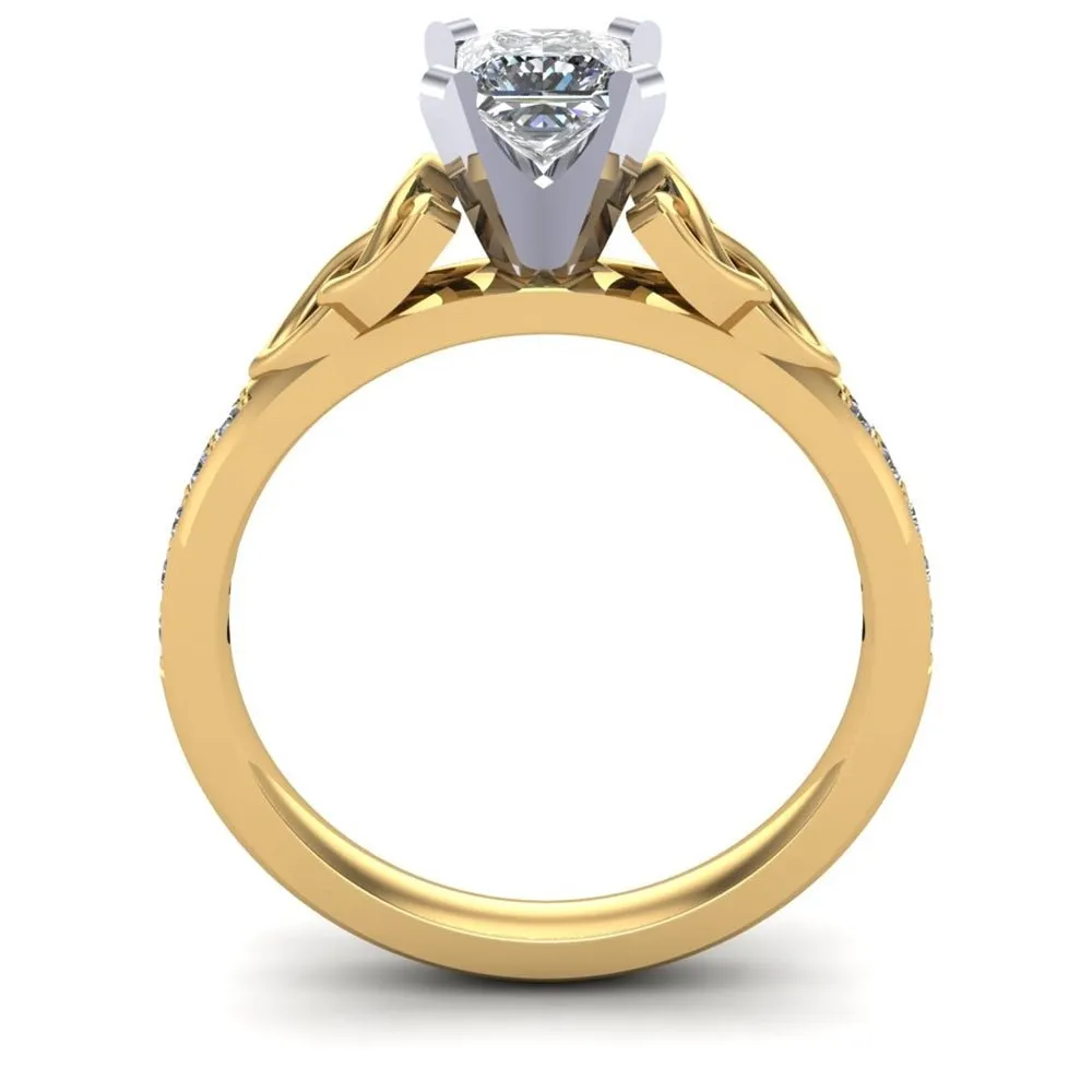 Celtic Engagement Ring AYLIN-1-YELLOW-PRINCESS