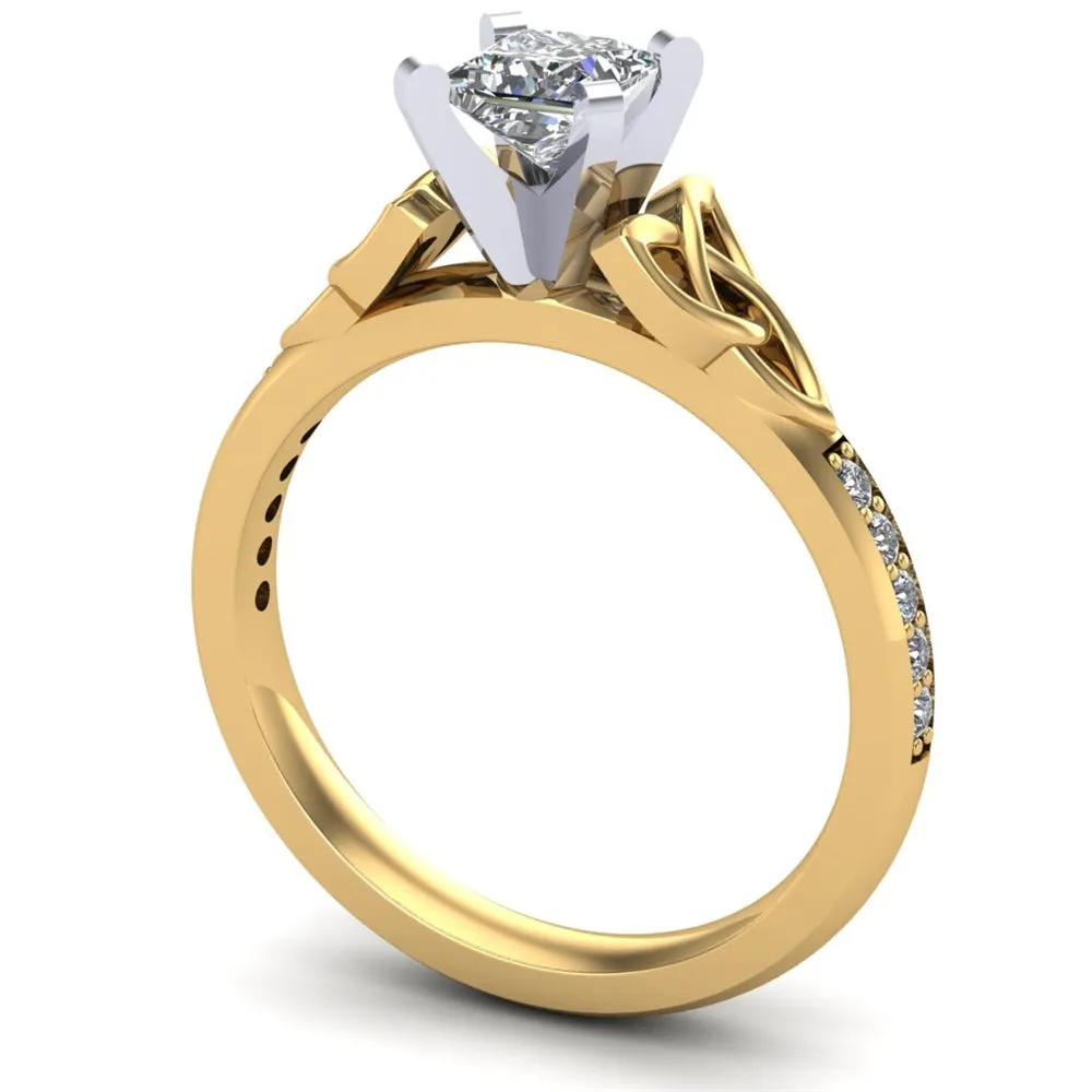 Celtic Engagement Ring AYLIN-1-YELLOW-PRINCESS