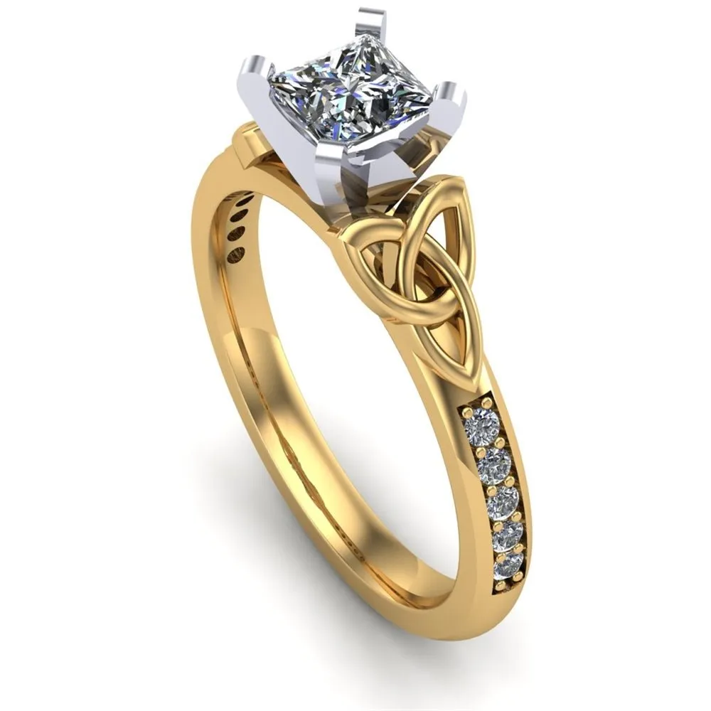 Celtic Engagement Ring AYLIN-1-YELLOW-PRINCESS