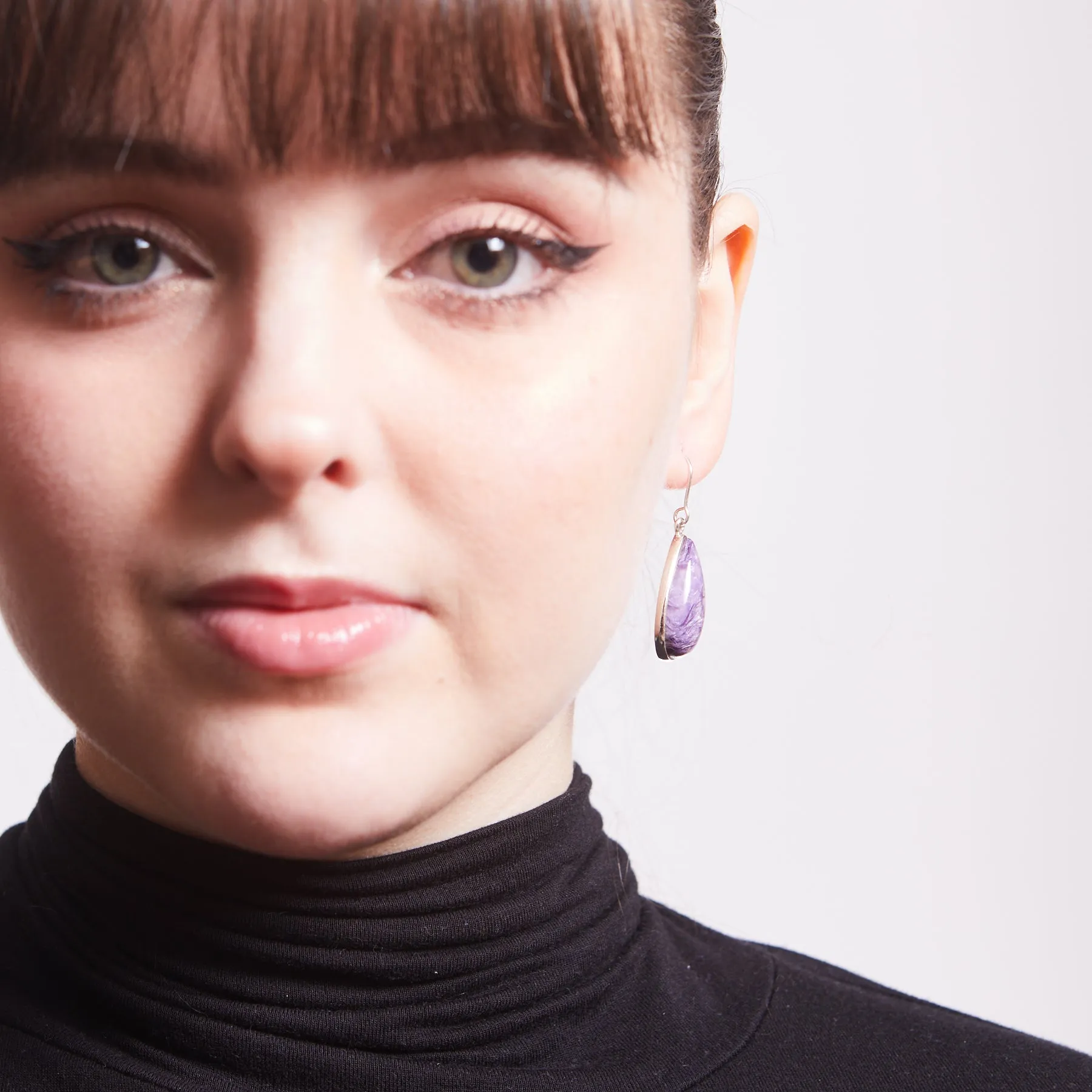 Charoite Drop Earrings