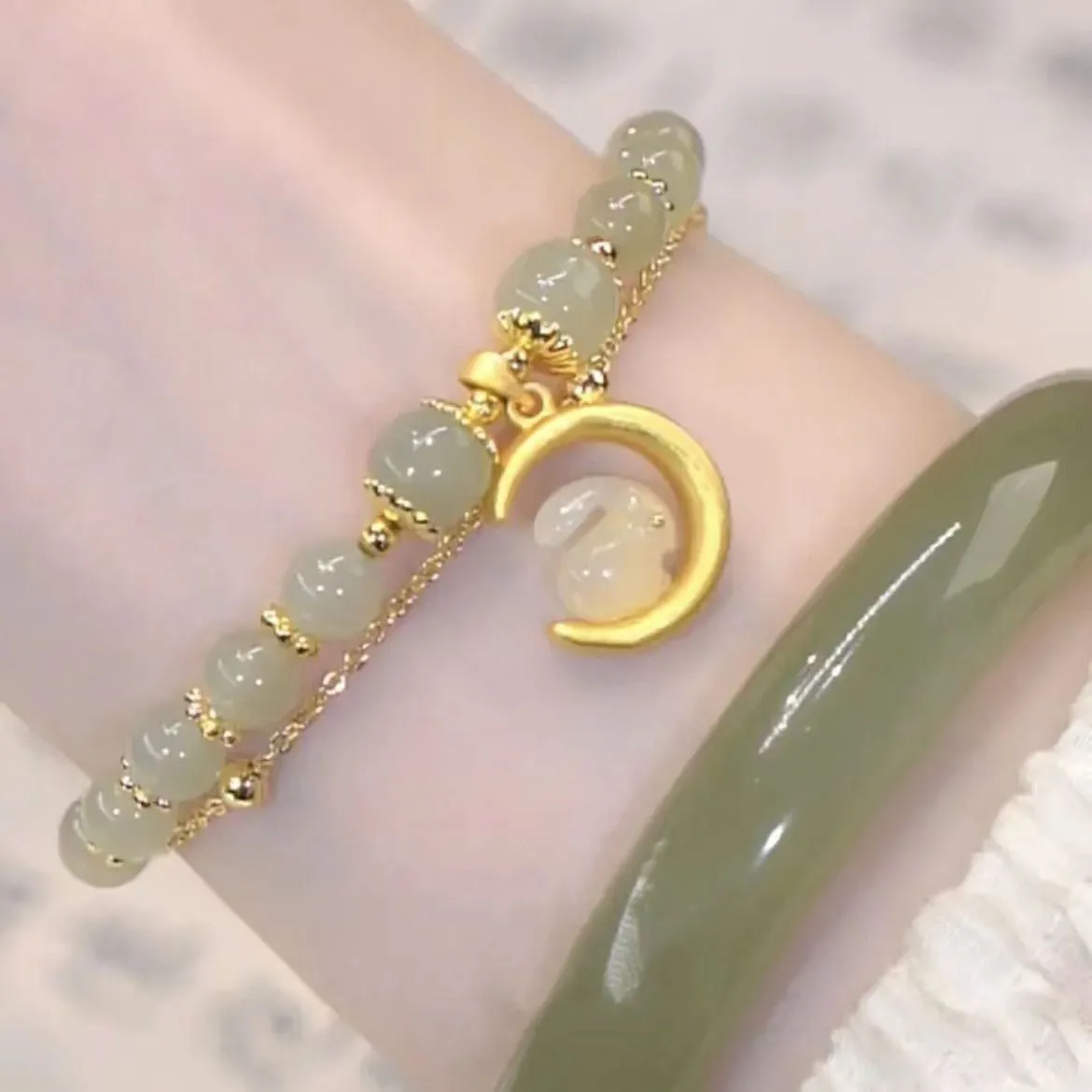 Chinese Style Jade Rabbit Bracelet