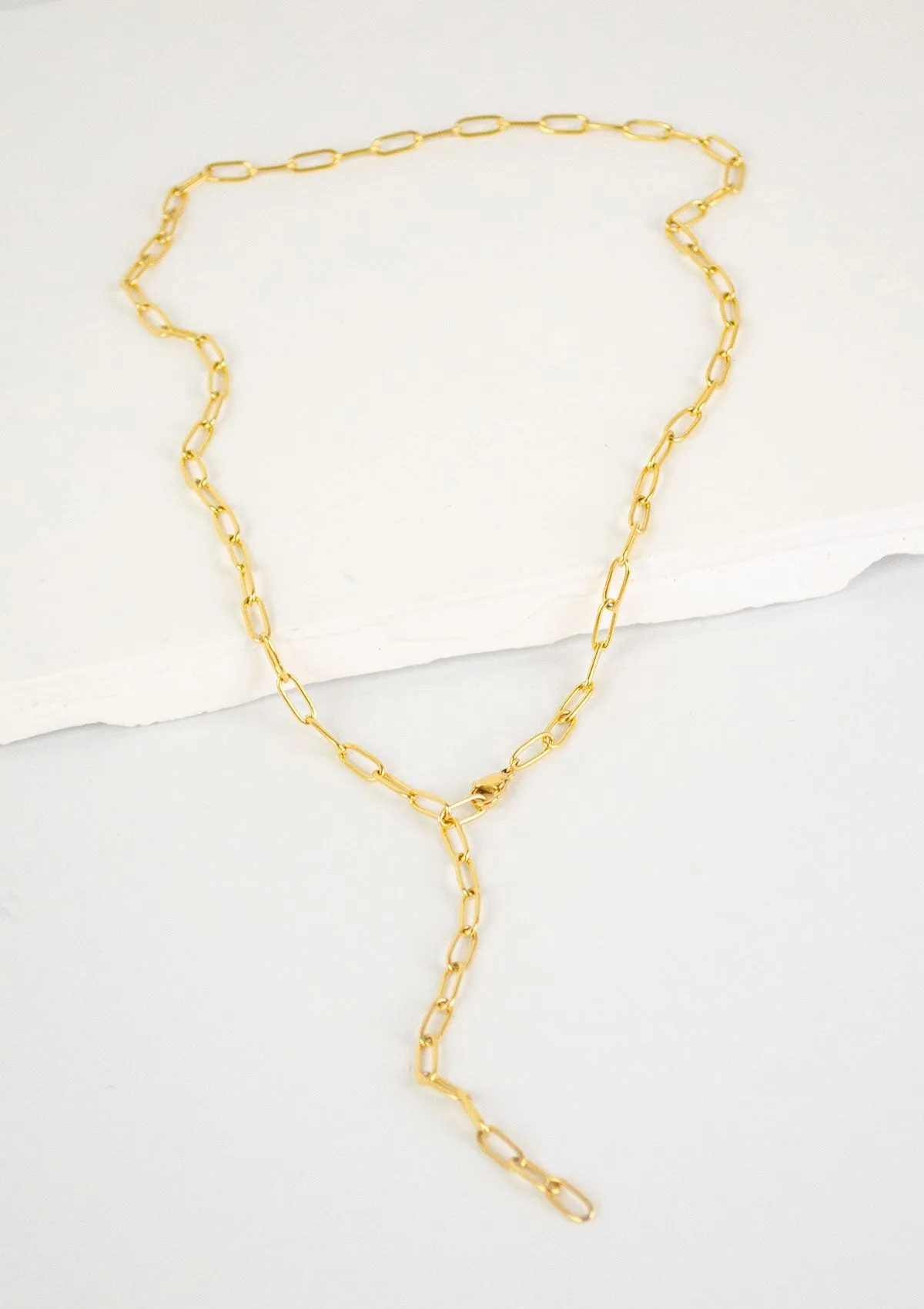 Chunky Chain Y Necklace Gold