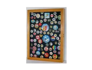 Collector Medal/Lapel Pin Display Case Holder Cabinet Shadow Box - Oak