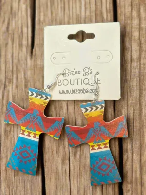Cross Aztec Earrings