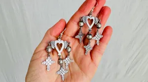 Cruz de Yalalag Earrings. Sterling Silver. Oaxaca, Mexico. Frida Kahlo.