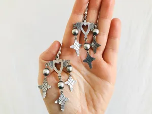 Cruz de Yalalag Earrings. Sterling Silver. Oaxaca, Mexico. Frida Kahlo